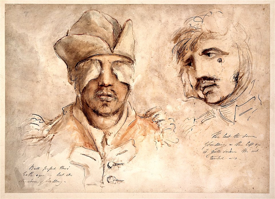 Watercolour, wounded soldier at Waterloo Wellcome L0022549