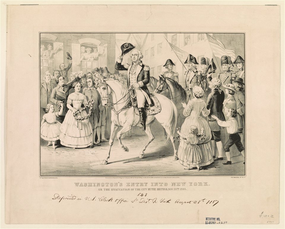 Washington's entry into New York, on the evacuation of the city by the British, Nov. 25th 1783 LCCN2017648277