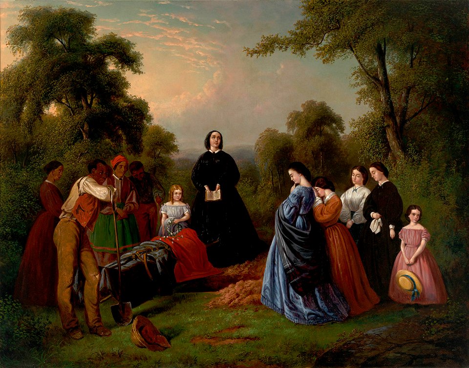 'The Burial of Latane' by William Dickinson Washington, oil on canvas
