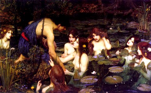 Waterhouse Hylas and the Nymphs Manchester Art Gallery 1896.15. Free illustration for personal and commercial use.