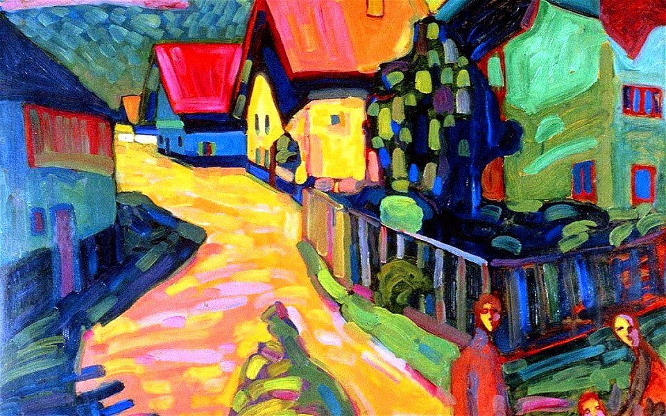 Wassily Kandinsky Murnau Street With Women