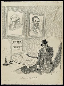 Watchers in the registration booths, June 4, 1917 (NBY 5734)