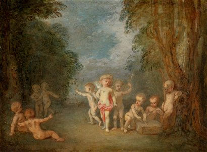 Antoine Watteau - Le royaume de l'Amour. Free illustration for personal and commercial use.