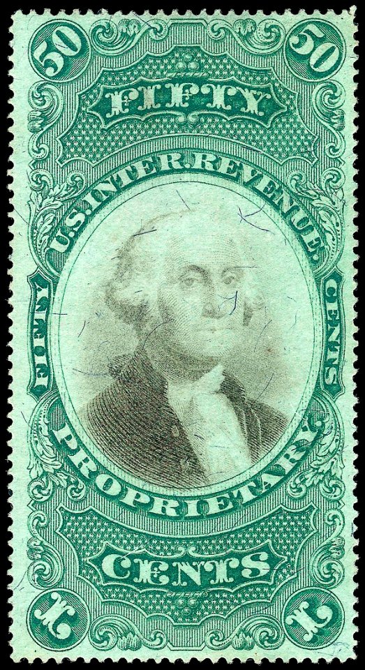 Washington proprietary stamp 50c 1873 RB8