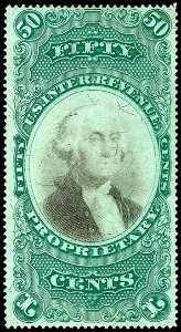 Washington proprietary stamp 50c 1873 RB8