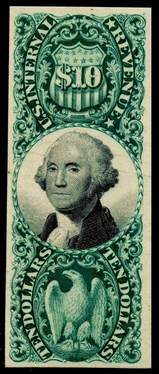 Washington revenue $10 1872 issue R149P4