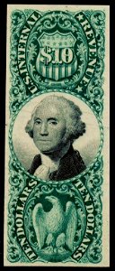 Washington revenue $10 1872 issue R149P4. Free illustration for personal and commercial use.
