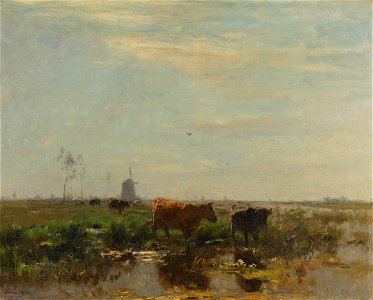Weide met koeien aan het water Rijksmuseum SK-A-2428