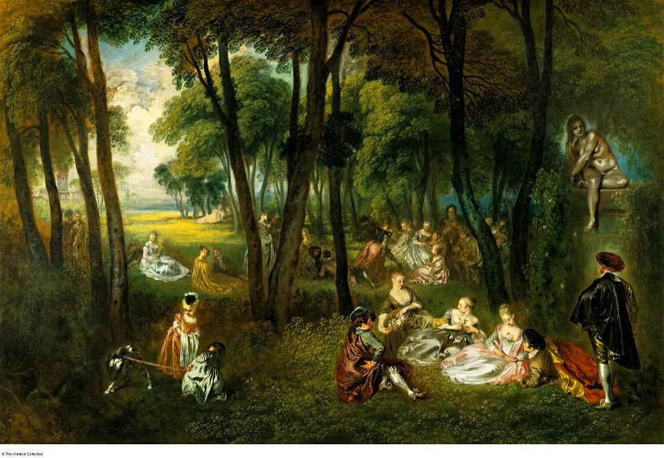 Watteau - Fête galante in a Wooded Landscape, c. 1719 - 1721