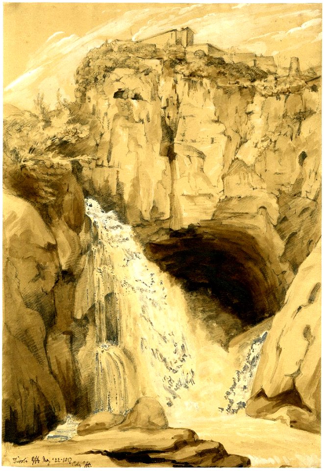 Waterfall at Tivoli by George Hayter