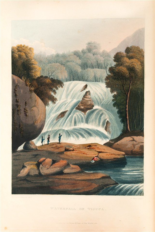 Waterfall of Tijuca (1), da Coleção Brasiliana Iconográfica