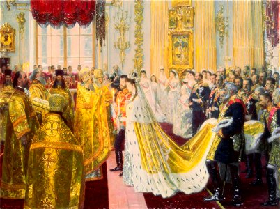 Wedding of Nicholas II and Alexandra Feodorovna by Laurits Tuxen (1895, Hermitage)