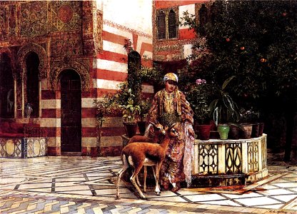 Weeks Edwin Lord Girl in a Moorish Courtyard