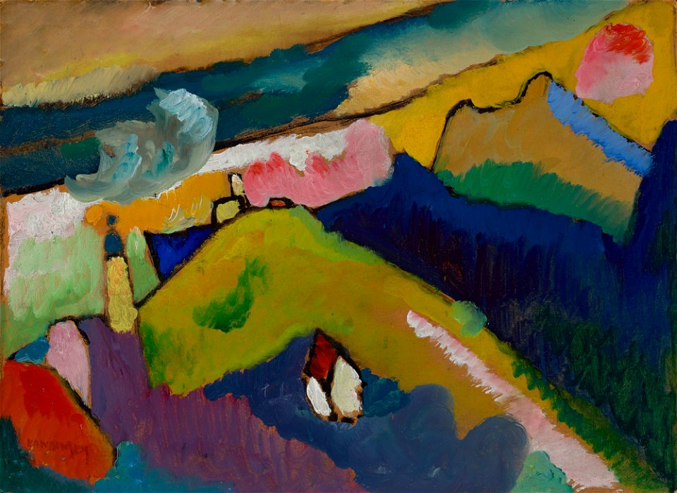 Wassily Kandinsky - Murnau – Berglandschaft mit Kirche - GMS 46 - Lenbachhaus