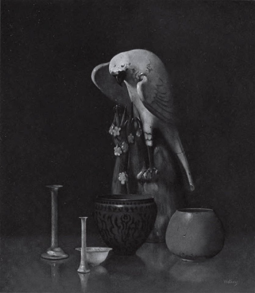 Watrous--Still Life with parrot--by 1923
