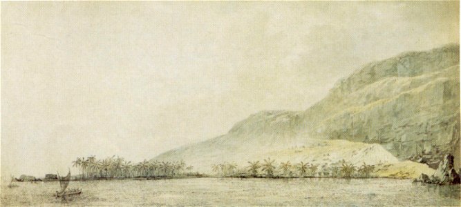 John Webber - 'Kealakekua Bay and the village Kowroaa', 1779, ink, ink wash and watercolor. Free illustration for personal and commercial use.