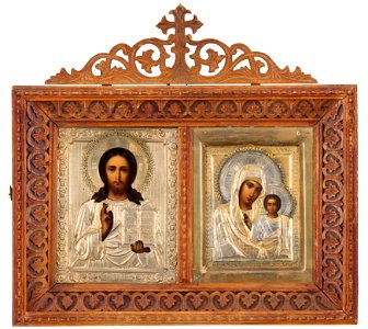 Wedding Icon. Christ and Virgin of Kazanskaya. Free illustration for personal and commercial use.