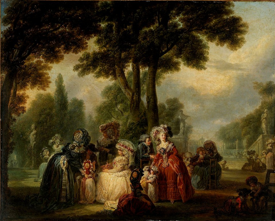 Watteau, François Louis Joseph - Assemblée dans un parc - J 108 - Musée Cognacq-Jay. Free illustration for personal and commercial use.