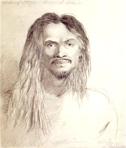 John Webber - 'A Native of Atooi', ink and ink wash over graphite, 1778. Free illustration for personal and commercial use.