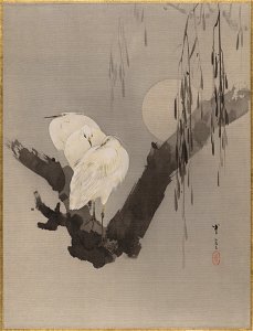 Watanabe Seitei - Egrets in a Tree at Night - 14.76.61.42 - Metropolitan Museum of Art