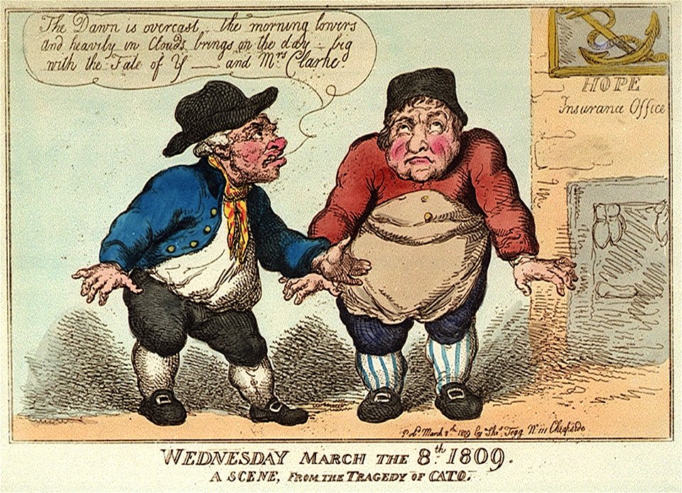 Wednesday March the 8th 1809. A scene from the Tragedy of Cato (caricature) RMG PW3995