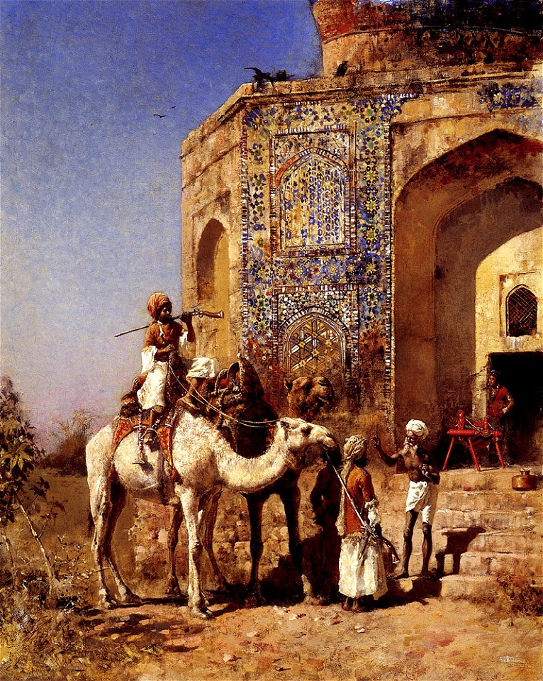 Weeks Edwin Old Blue Tiled Mosque Outside Of Delhi India