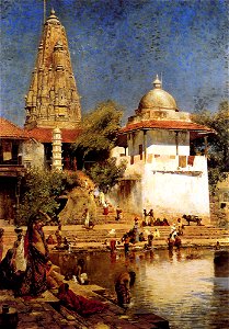 Weeks Edwin The Temple And Tank Of Walkeshwar At Bombay. Free illustration for personal and commercial use.