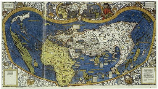 Weltkarte-waldsemueller-1507-colored-small-map