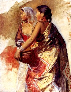 Weeks Edwin Sketch Two Nautch Girls. Free illustration for personal and commercial use.