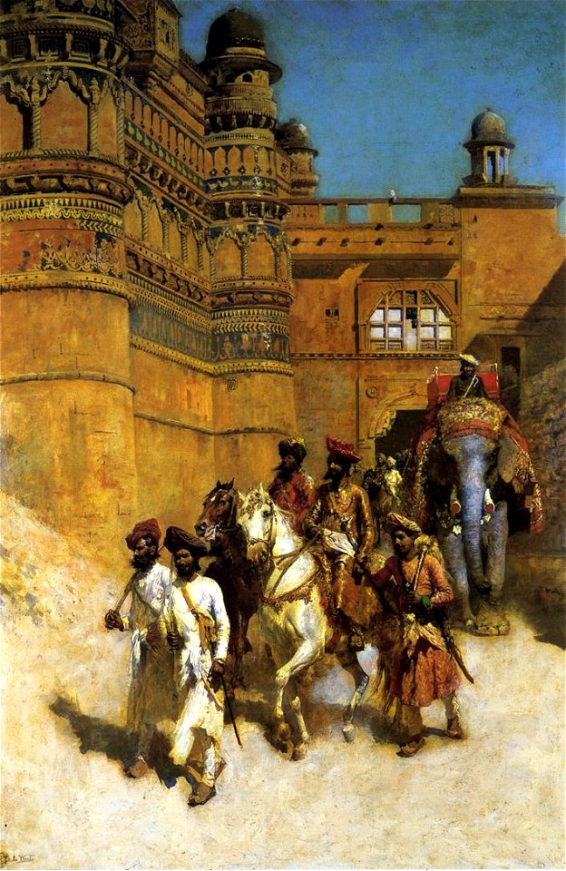 Weeks Edwin Lord The Maharahaj of Gwalior Before His Palace