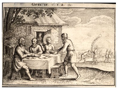 Wenceslas Hollar - Abraham entertains the angels (State 1)