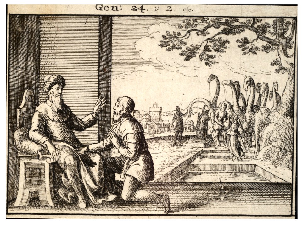Wenceslas Hollar - Abraham's servant at the well of Nahor (State 1)