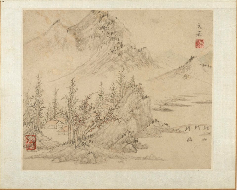 Wen Jia 文嘉 - Landscapes (Shanshui huace 山水畫冊) - y1978-44 g - Princeton University Art Museum