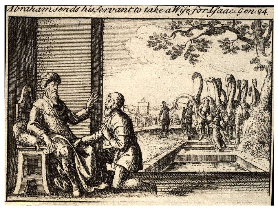Wenceslas Hollar - Abraham's servant at the well of Nahor (State 3)