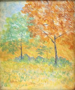 Autumnal Landscape by Julian Alden Weir, mixed media