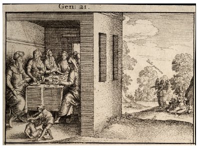 Wenceslas Hollar - Abraham's feast (State 1)