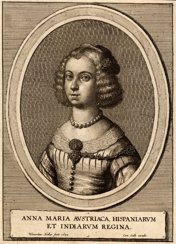 Wenceslas Hollar - Anna Maria, Queen of Spain
