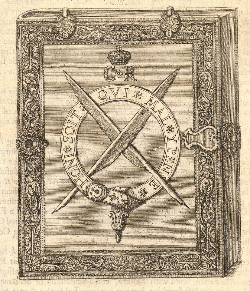 Wenceslas Hollar - Book and Seal of the Garter (State 2)