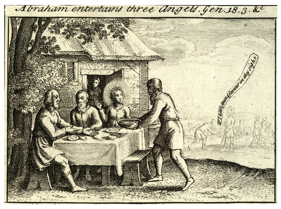 Wenceslas Hollar - Abraham entertains the angels (State 2)