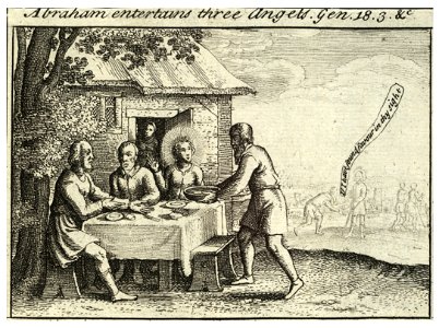 Wenceslas Hollar - Abraham entertains the angels (State 2)
