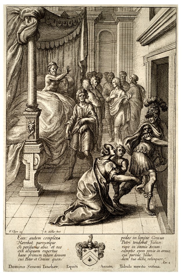 Wenceslas Hollar - Aeneas leaves Troy (State 2)