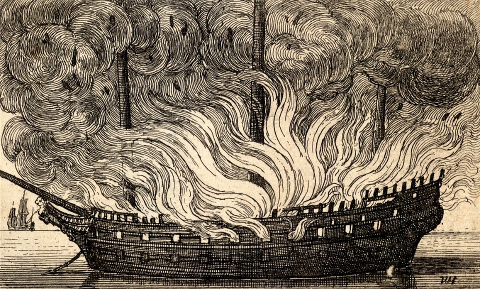 Wenceslas Hollar - Burning ship