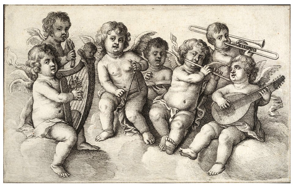 Wenceslas Hollar - Concert of cherubs in the clouds