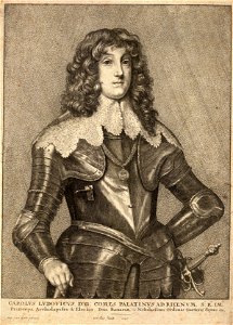 Wenceslas Hollar - Charles Louis, Count Palatine of the Rhine (State 1)