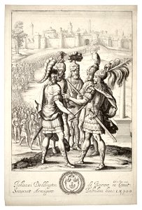 Wenceslas Hollar - Five captains (State 2)