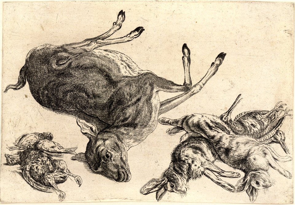 Wenceslas Hollar - A dead deer and dead game