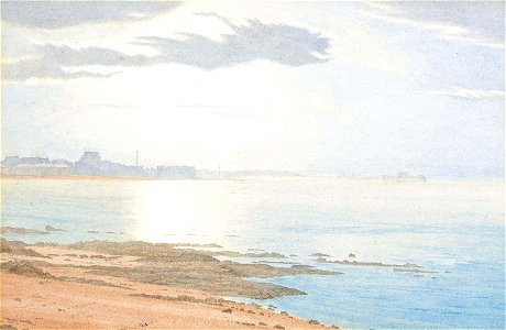 Julian Alden Weir - Portobello Pier from near Joppa Saltpans (1893). Free illustration for personal and commercial use.