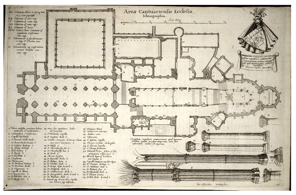 Wenceslas Hollar - Canterbury Cathedral- plan (State 2)