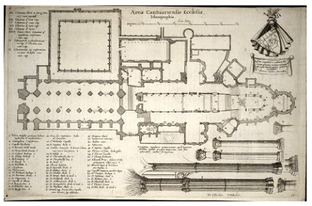 Wenceslas Hollar - Canterbury Cathedral- plan (State 2)