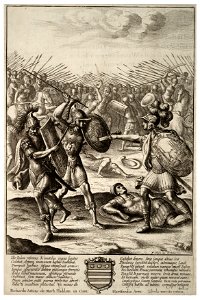 Wenceslas Hollar - Aeneas' fight with Mezentius and Lausus (State 2)
